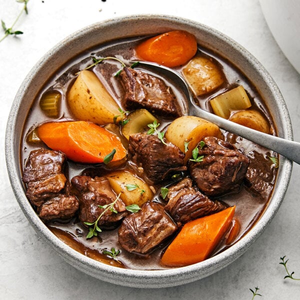 A big bowl of beef stew