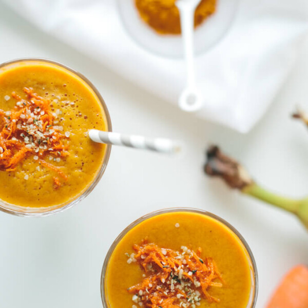Golden Beet, Carrot and Turmeric Smoothie. A sweet, antioxidant and nutrient-packed smoothie with disease-fighting turmeric.