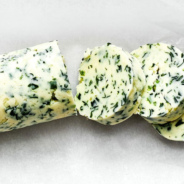 Sliced herb compound butter
