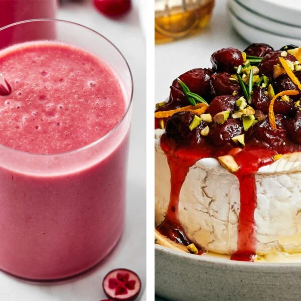 Leftover cranberry sauce recipes with a smoothie and baked brie.
