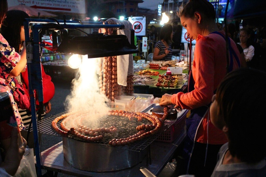Thailand street food grilled pork balls