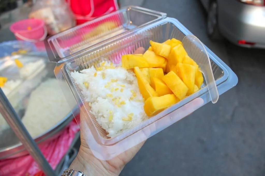 Thailand street food mangoes sticky rice