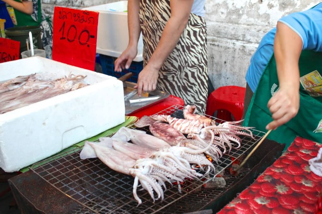 Thailand street food squid