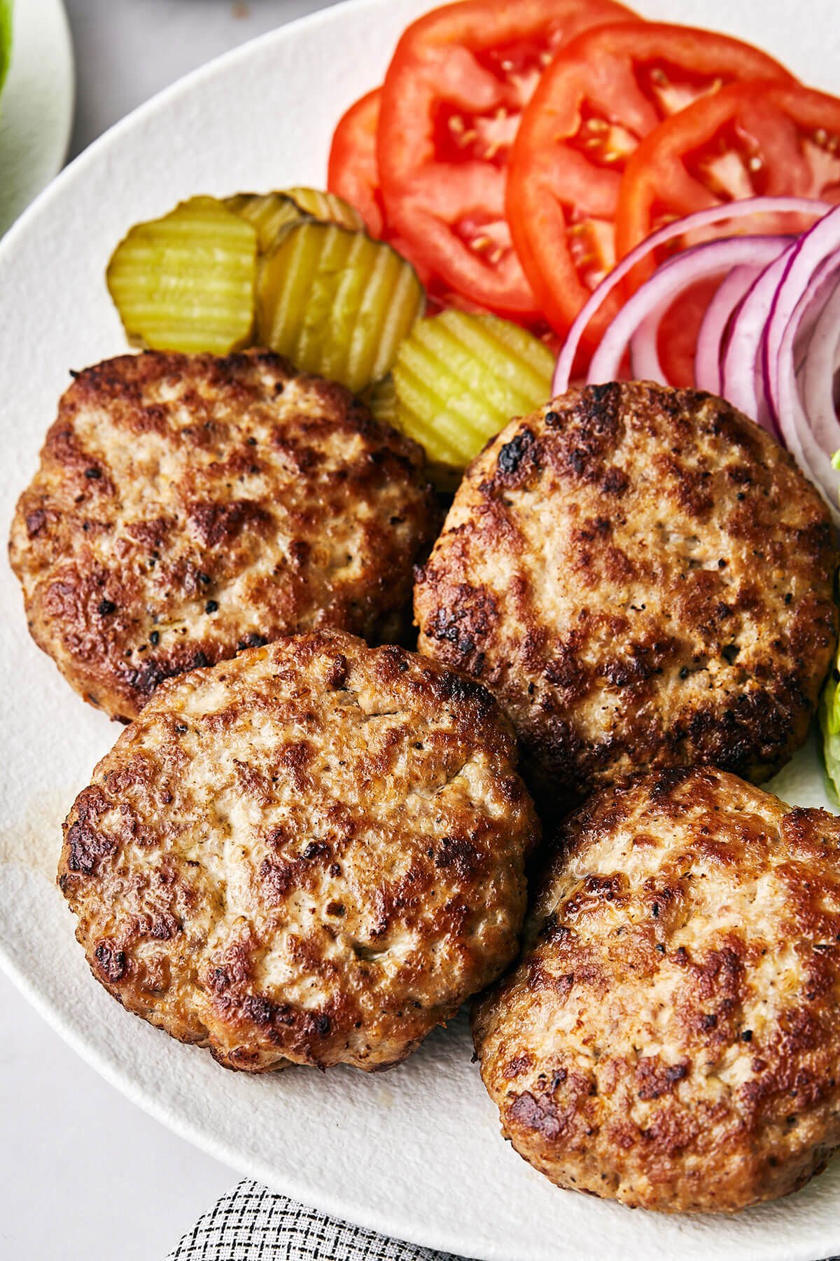 A plate of turkey burgers